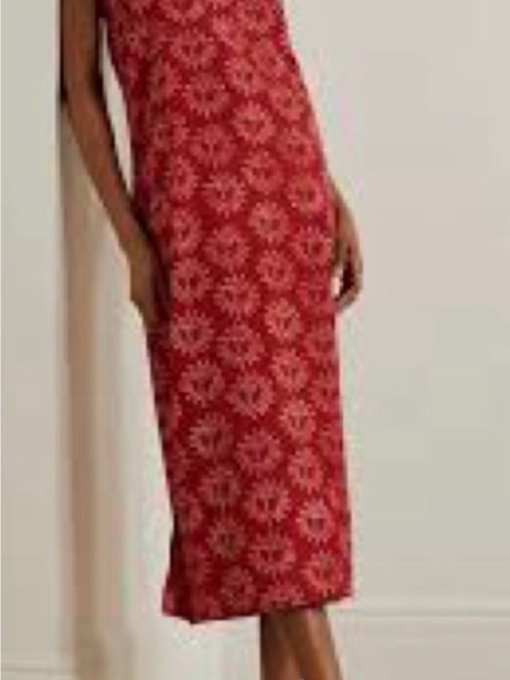 Desmond & Dempsey Sleeveless Rust Floral Slip Nightie Dress